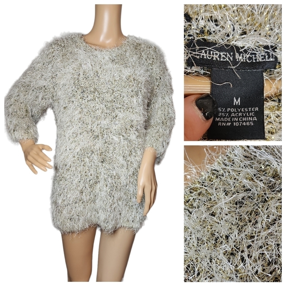 NWT sparkley eyelash sweater. Lauren Michelle.